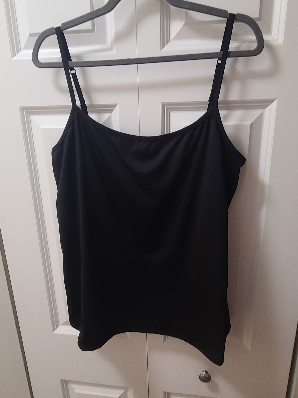 New York & Company Black Adjustable Strap Shelf Bra Cami Tank Top XXL - Picture 2 of 6